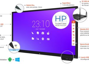 SuperGlass Android SpeechiTouch UHD Ecran interactif tactile 86″ Haute Précision