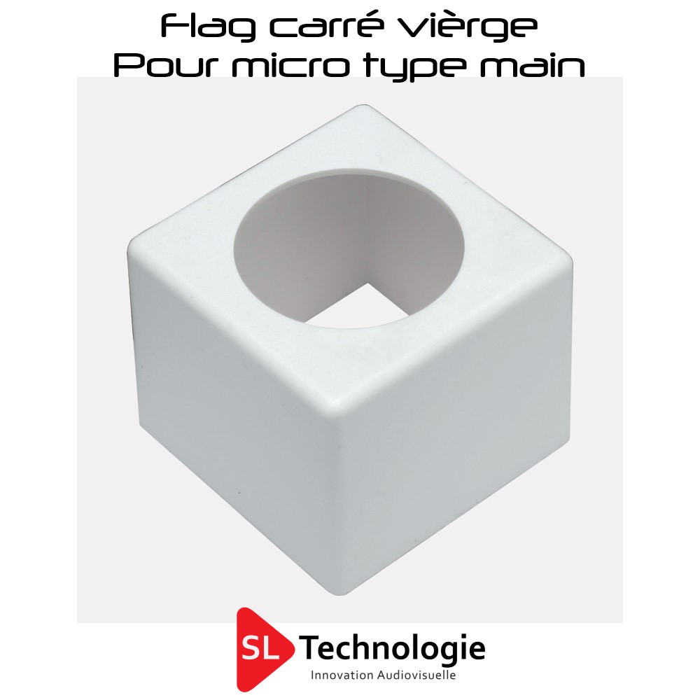 Badge Flag micro carré blanc vierge