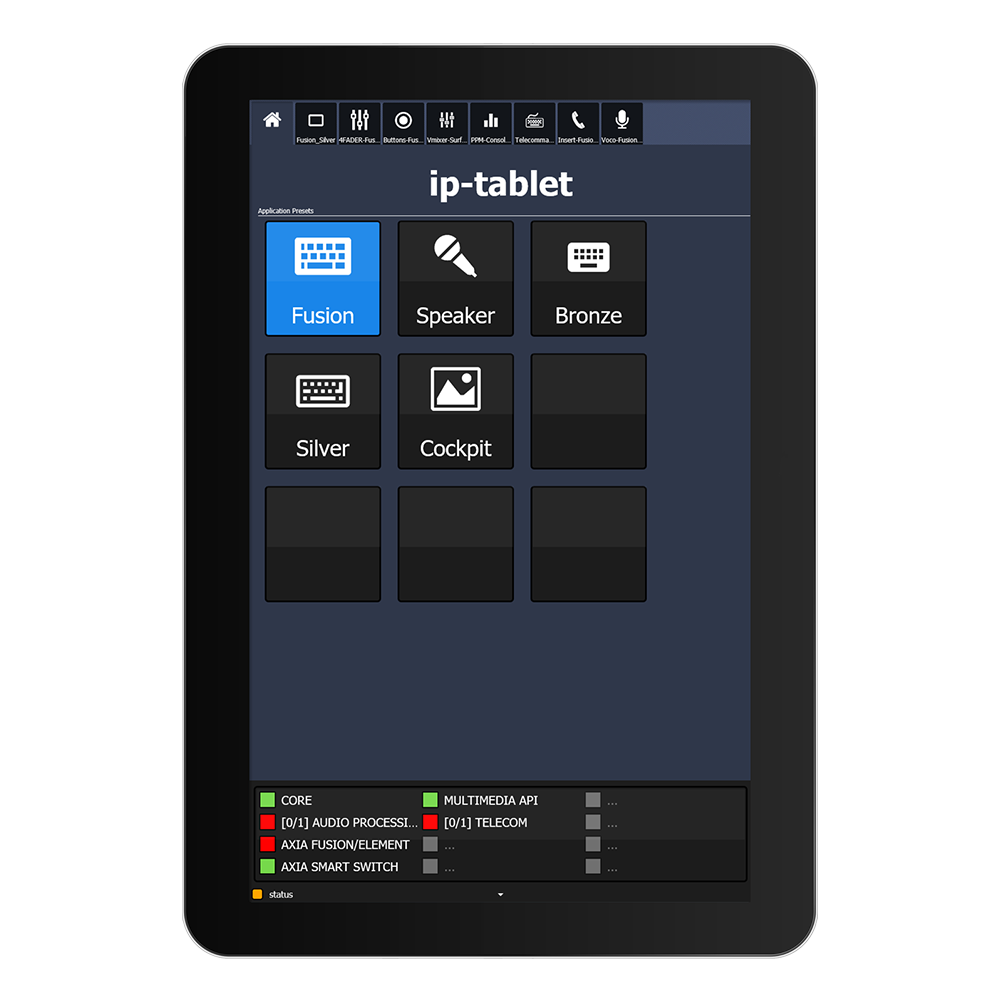 IP Tablet Core Application de mixage virtuel Axia