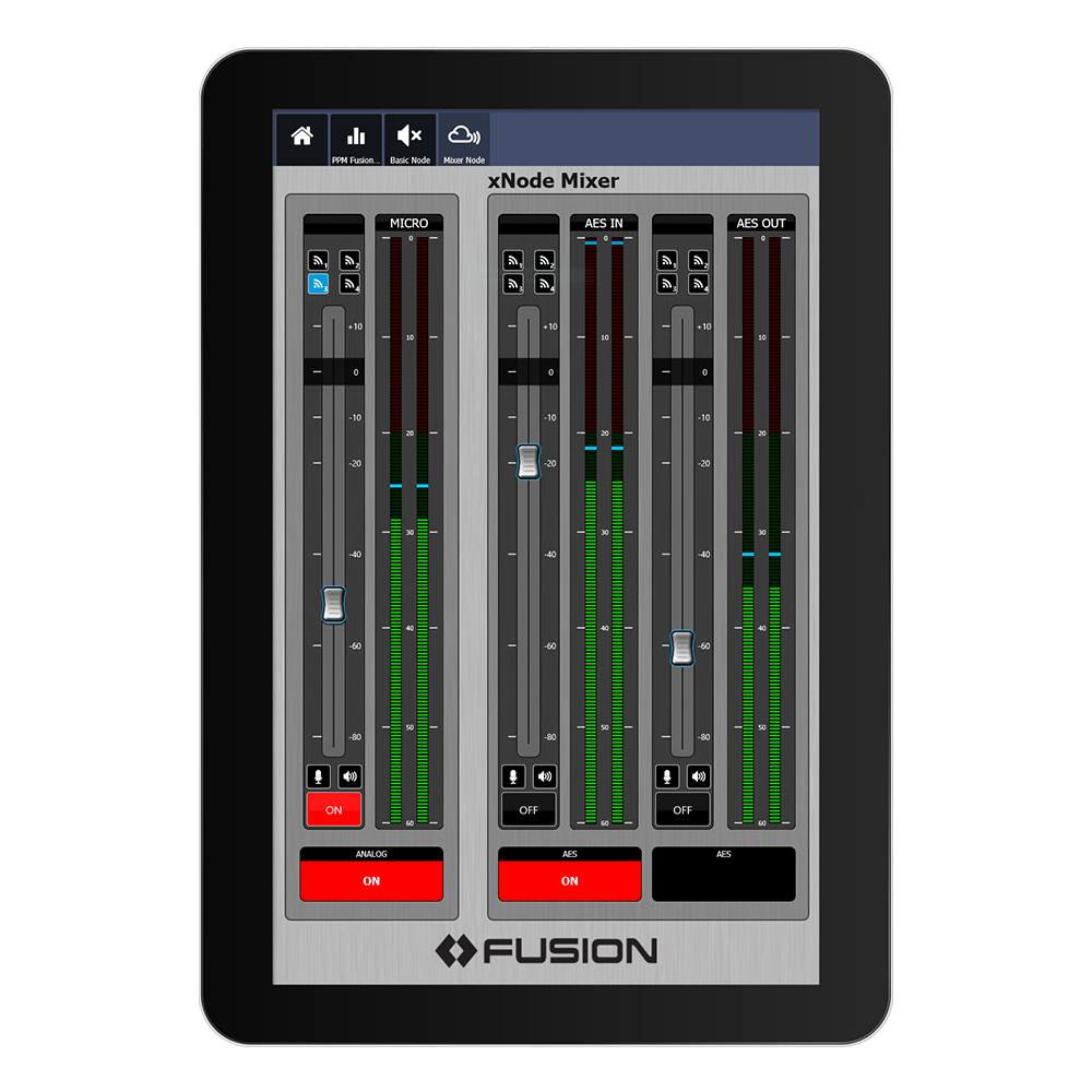 IP Tablet QR32 & QR16 Application de mixage virtuel Axia