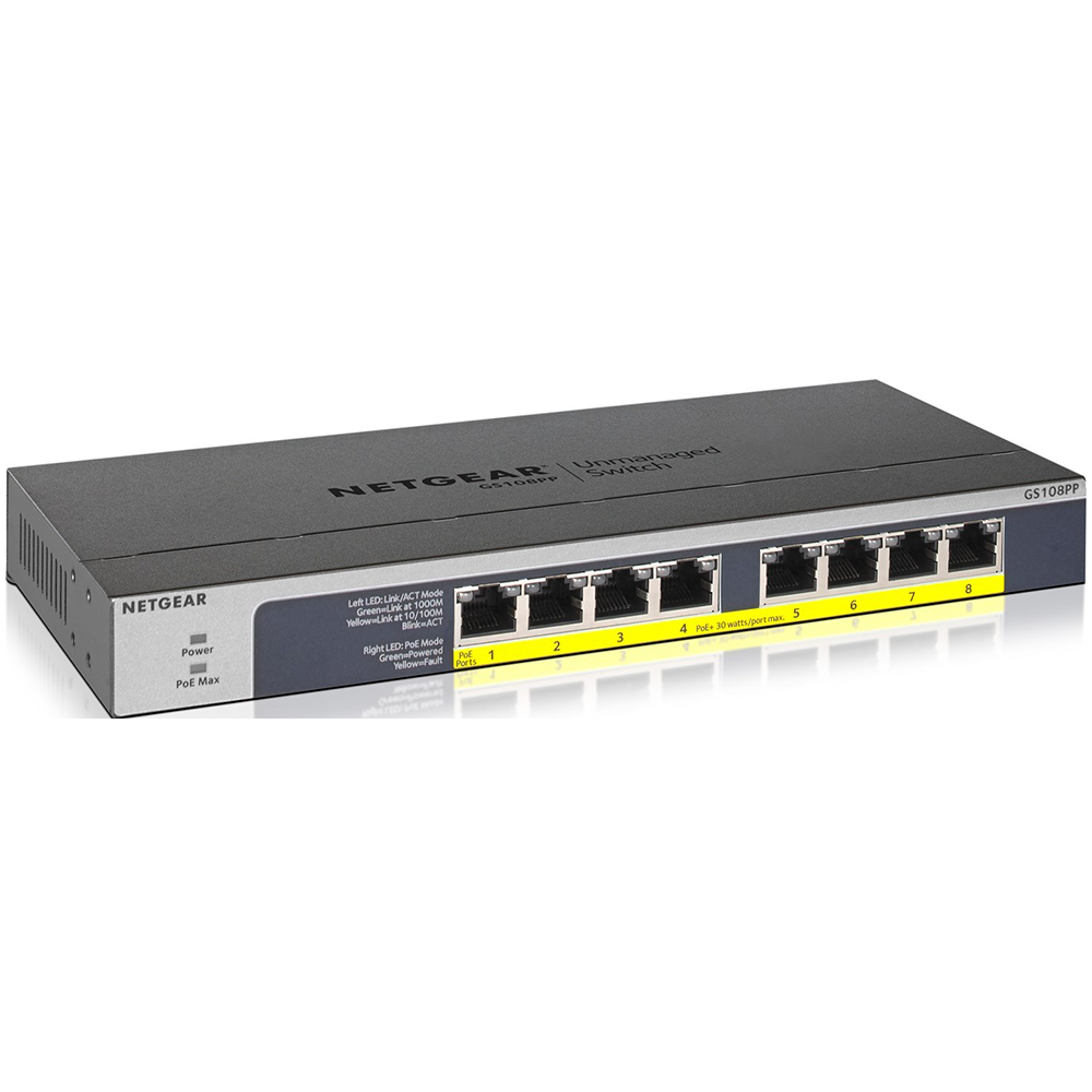 Switch 8 ports PoE+ 120w 10/100/1000 Mbps