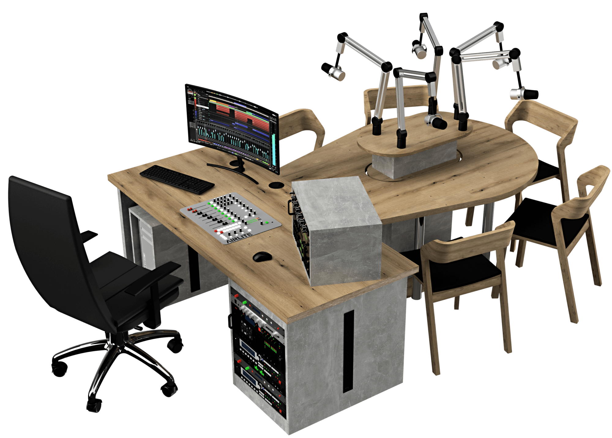 Partie 5 Invités pour Base A ou B - Mobilier Studio de Radio – Image 3