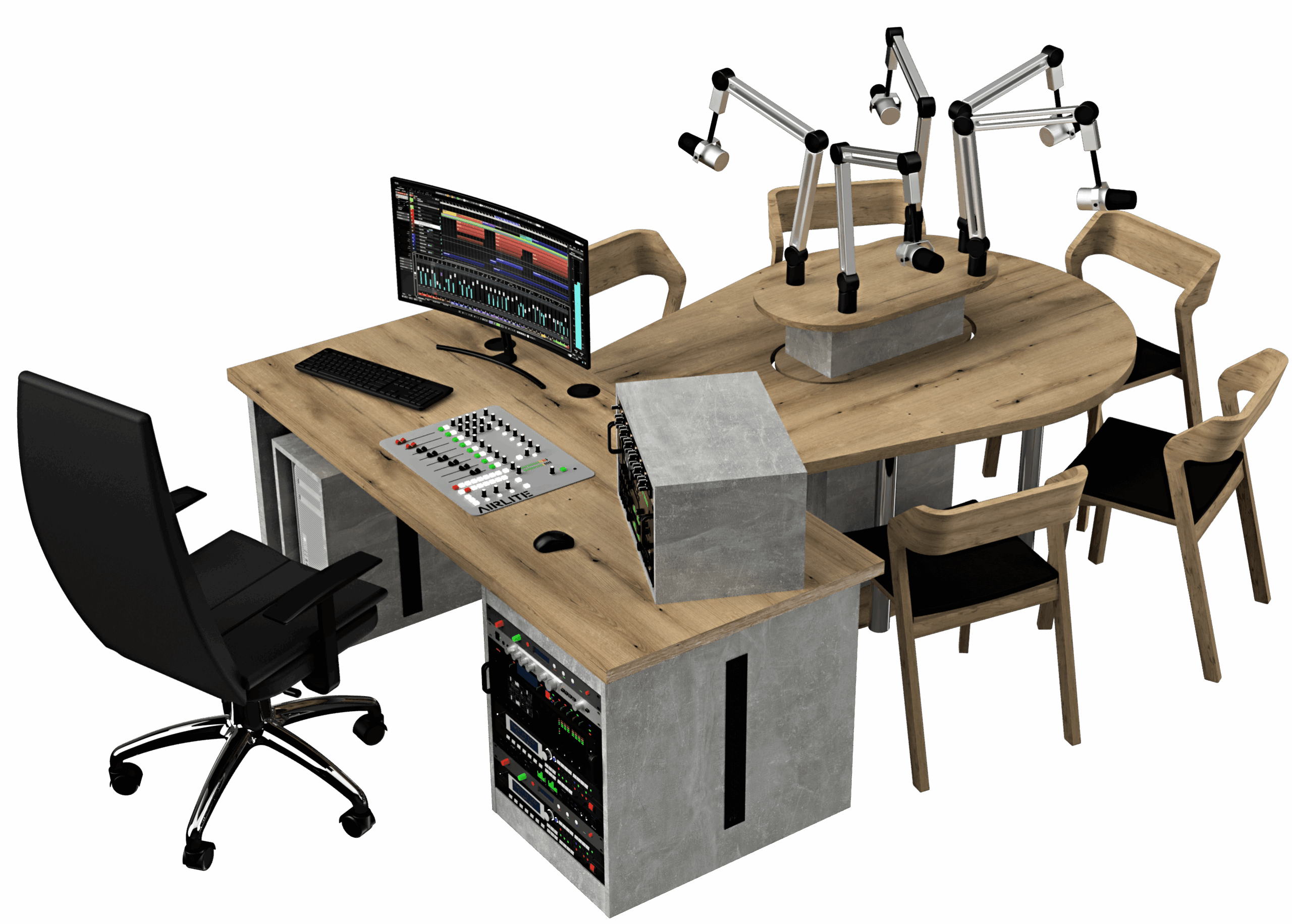 Partie 5 Invités pour Base A ou B - Mobilier Studio de Radio – Image 3