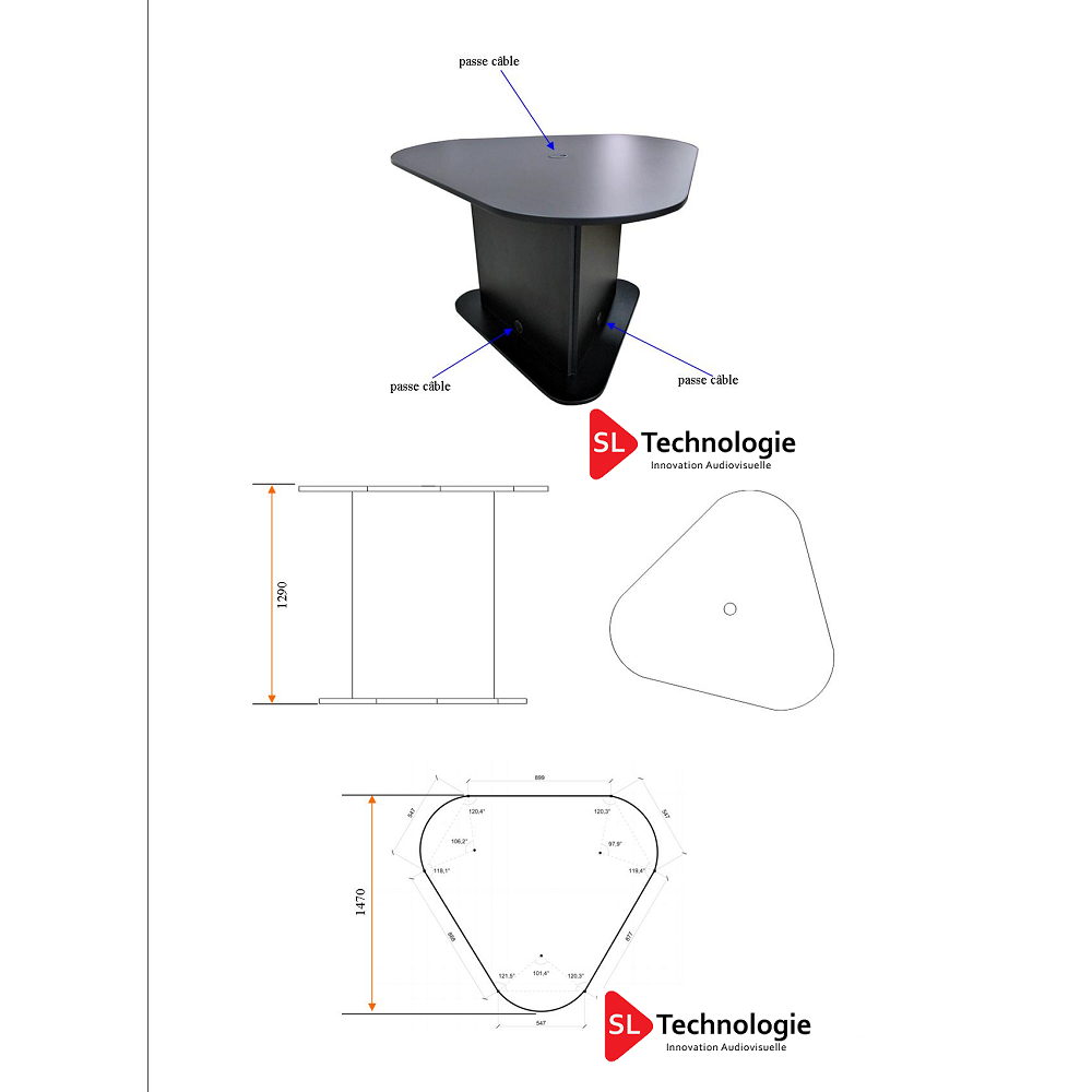 Mobilier Plateau TV – Vidéo – Couleurs au choix