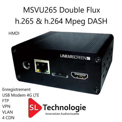 MSVU265 HDMI Double Flux Encodeur Vidéo HEVC/H.265 & MPEG4/H.264 – MPEG DASH