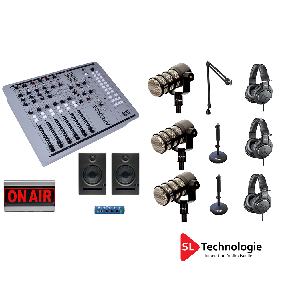 Pack Equipement Studio Webradio Prod + 3 micros