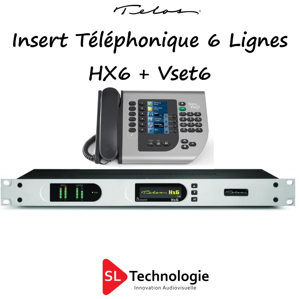 HX6 + Vset6 TELOS Insert Téléphonique 6 lignes