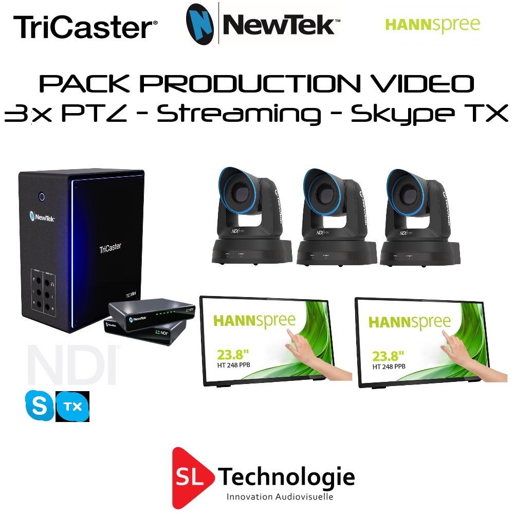 Pack TC Mini 4K + 3x PTZ-2 NewTek