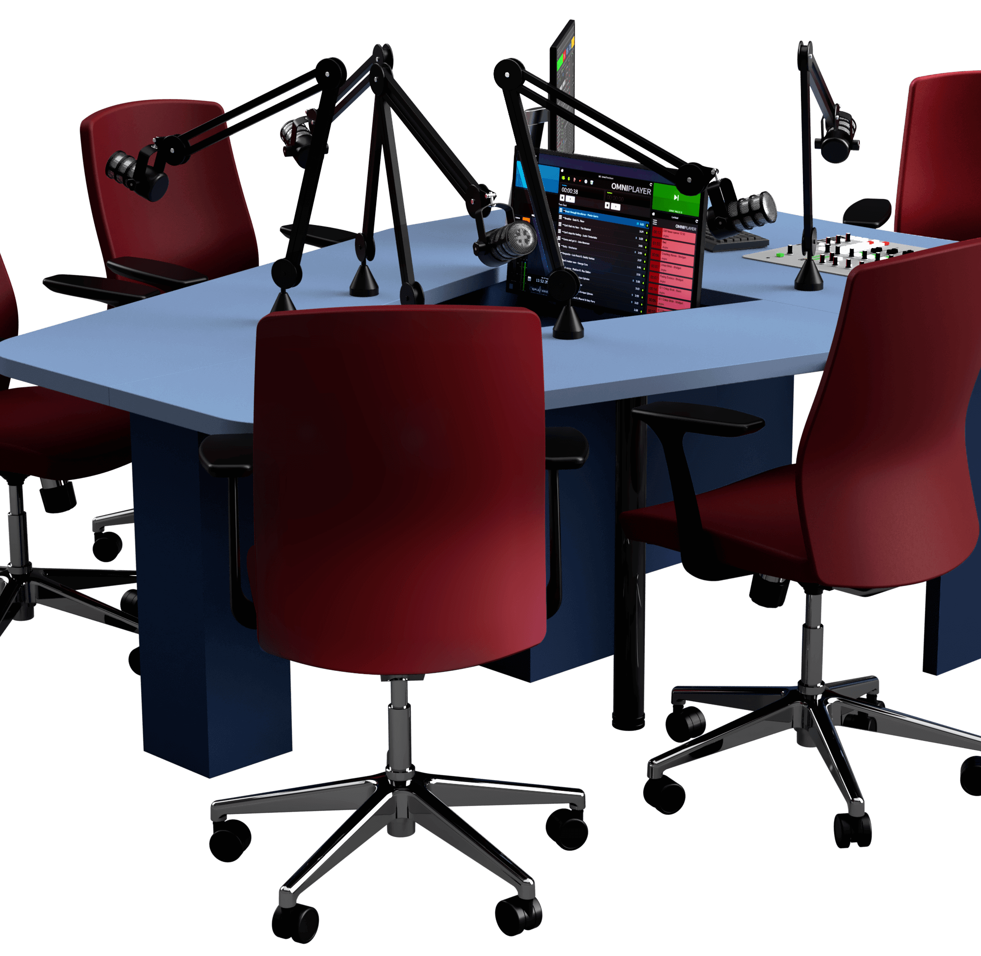 Top Desk L Mobilier Studio Radio – Vidéo – 5 Personnes