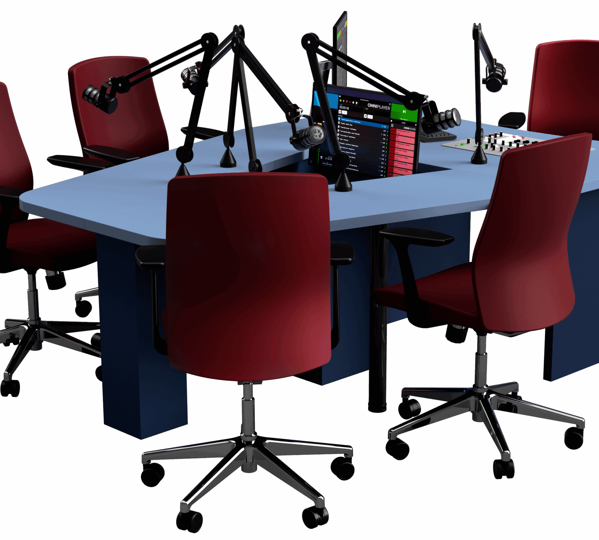 Top Desk L Mobilier Studio Radio – Vidéo – 5 Personnes