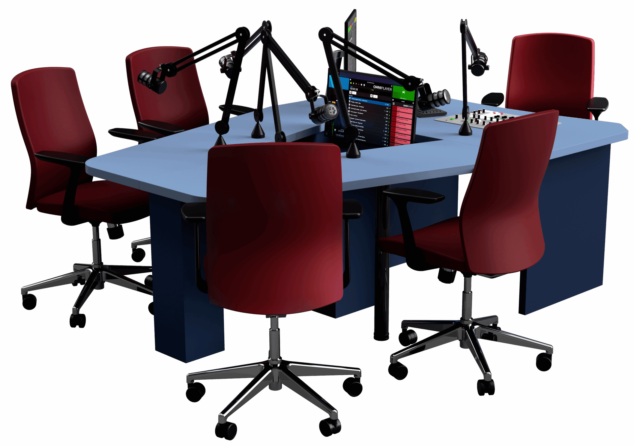 Top Desk L Mobilier Studio Radio - Vidéo - 5 Personnes – Image 2