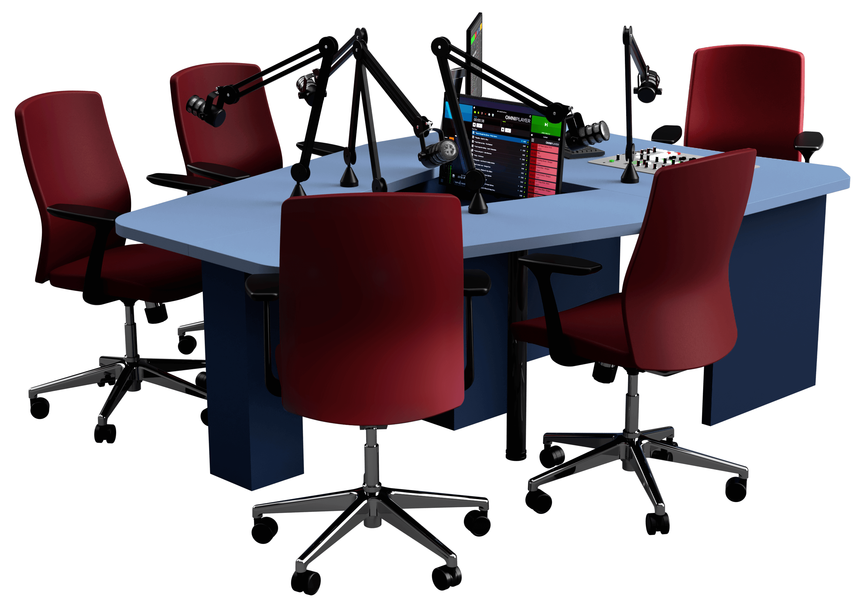 Top Desk L Mobilier Studio Radio - Vidéo - 5 Personnes – Image 2