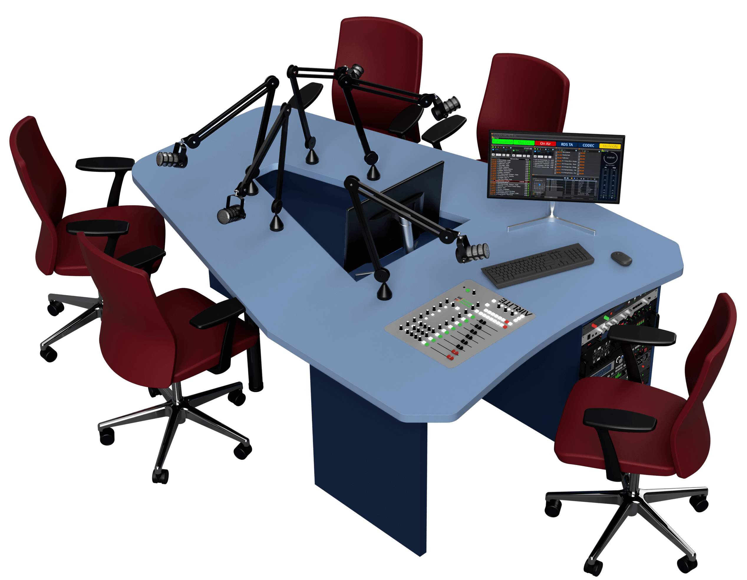 Top Desk L Mobilier Studio Radio - Vidéo - 5 Personnes – Image 5