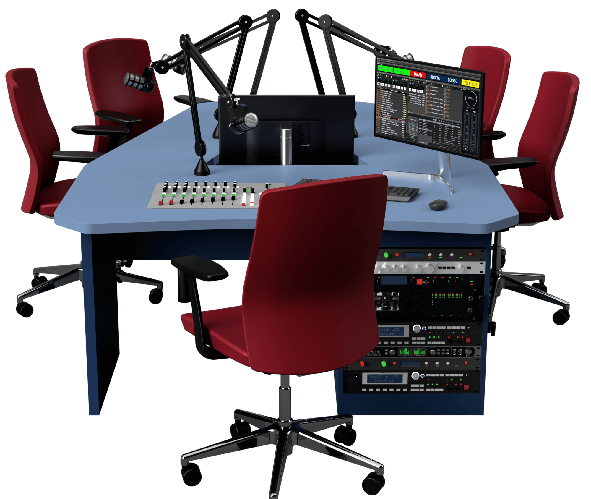 Top Desk L Mobilier Studio Radio - Vidéo - 5 Personnes – Image 4