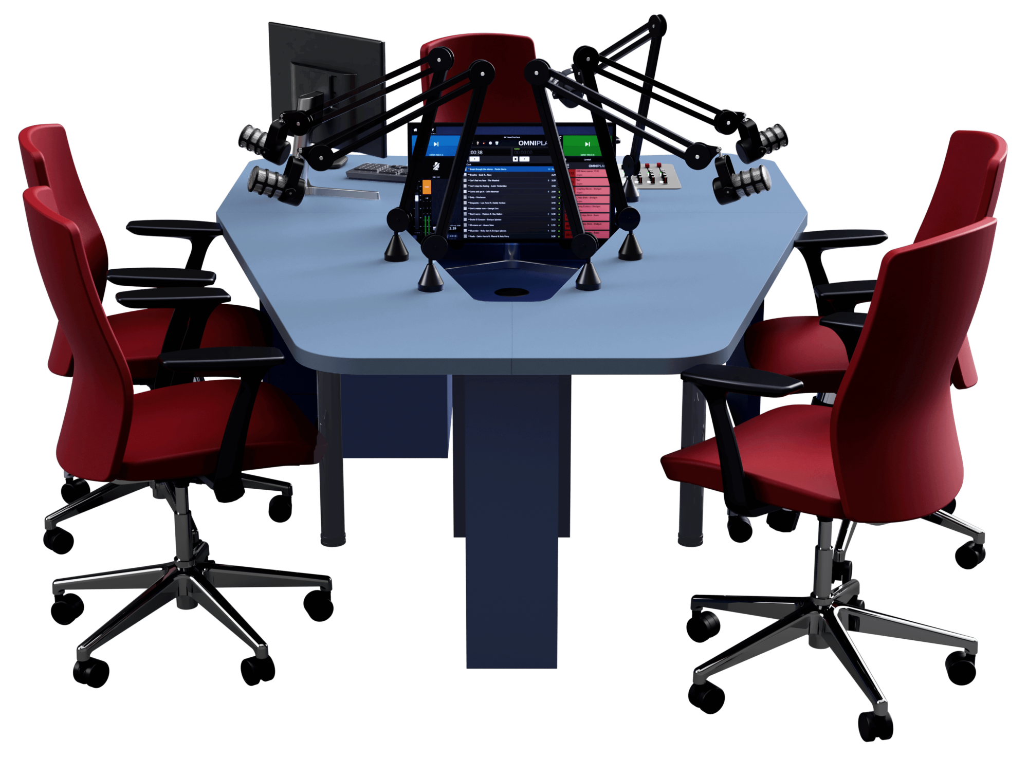 Top Desk L Mobilier Studio Radio - Vidéo - 5 Personnes – Image 3