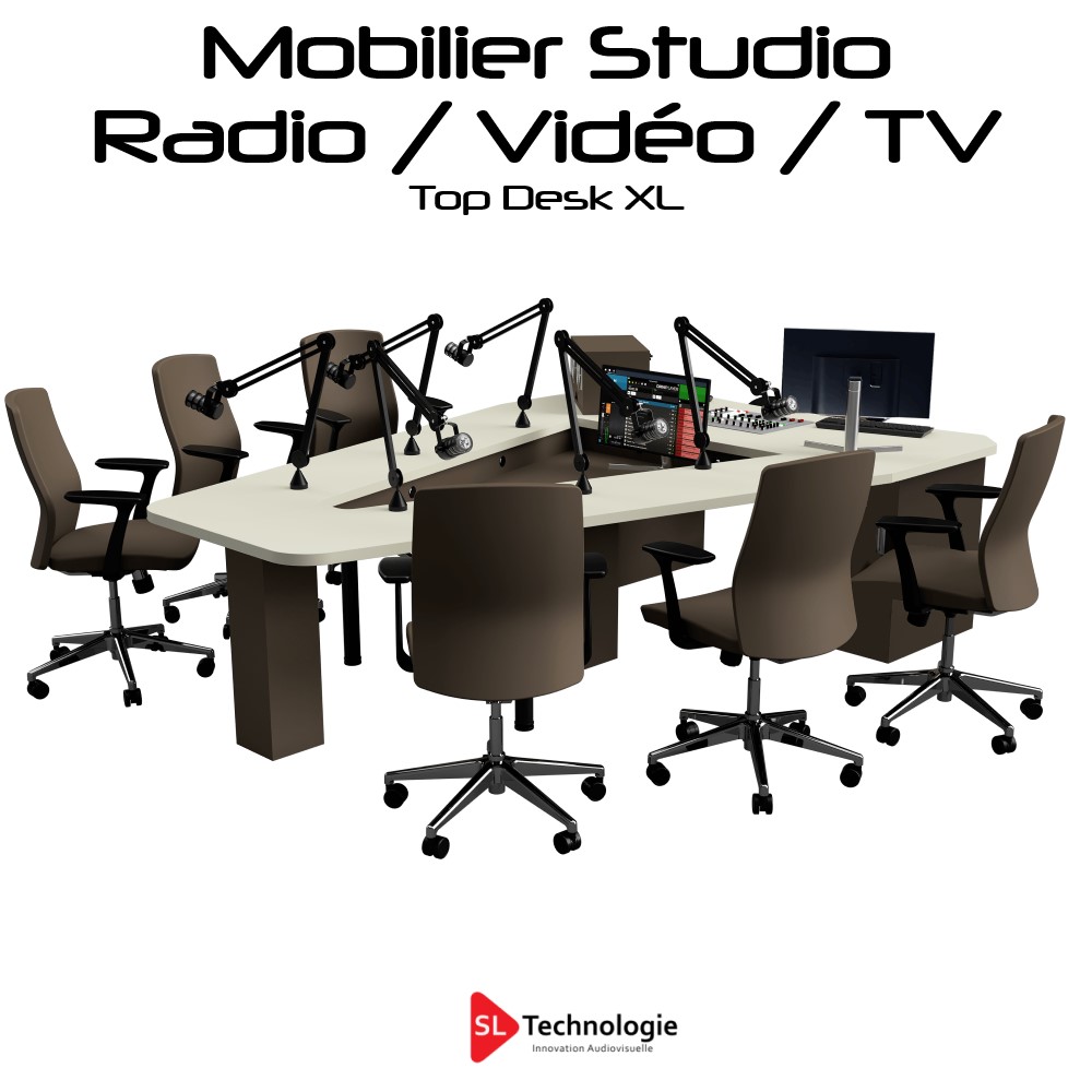 Top Desk XL Mobilier Radio – Vidéo – 7 Personnes