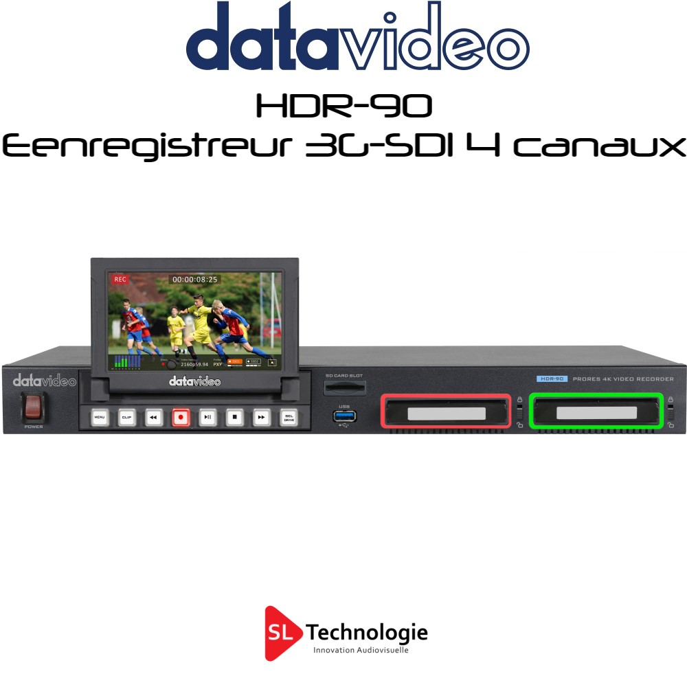 HDR-90 datavideo Enregistreur 4 canaux 3G-SDI - SL Technologie