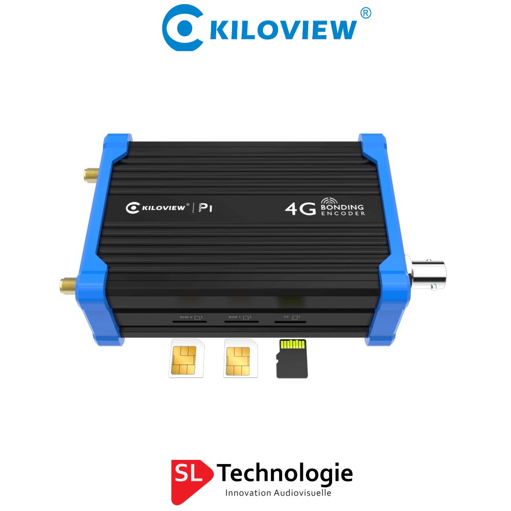 P1 Kiloview Encodeur vidéo 4G Bonding LAN Wi-Fi 3G-SDI