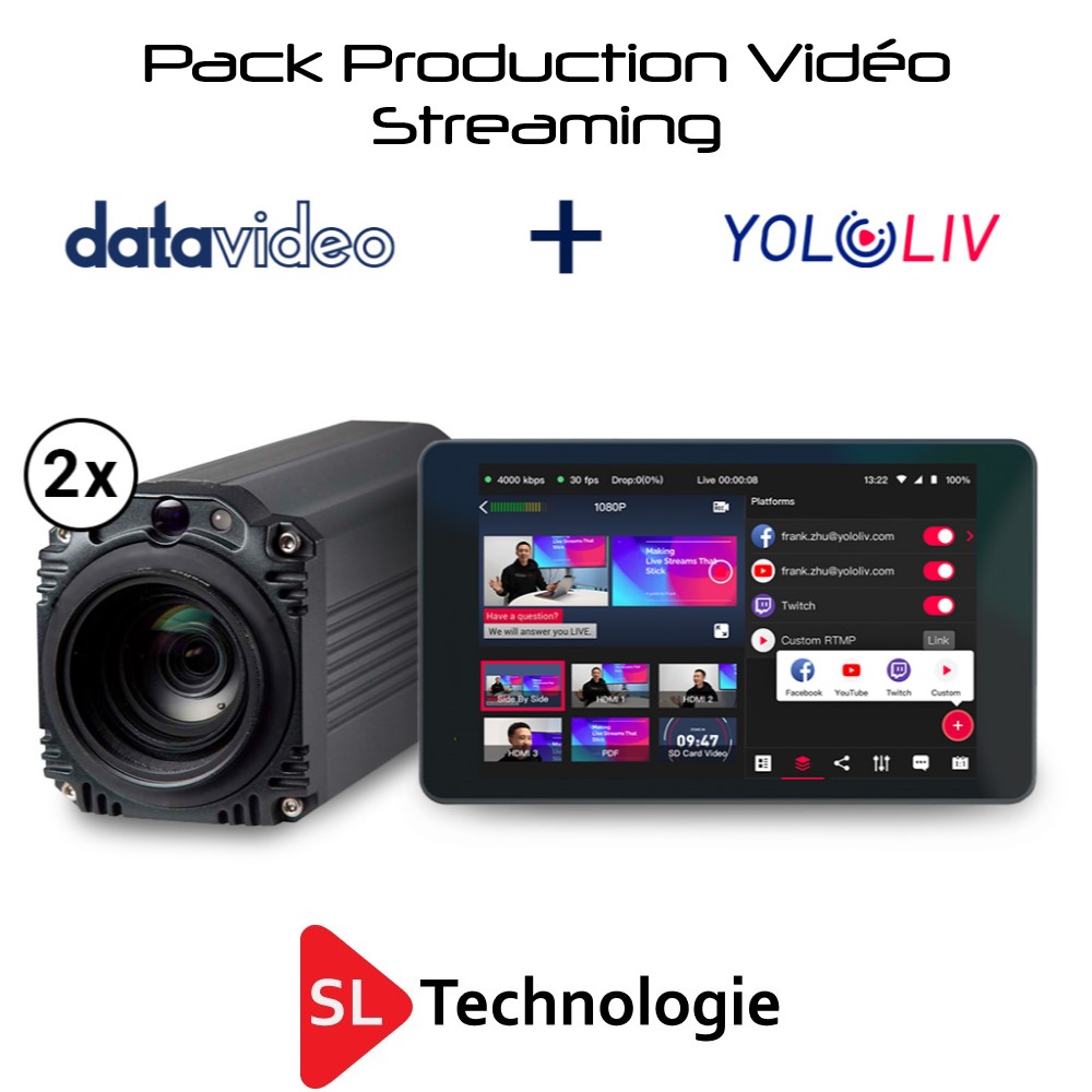 Pack Production Vidéo Streaming Yolo Liv YoloBox Pro + 2x Cam Bloc Full HD