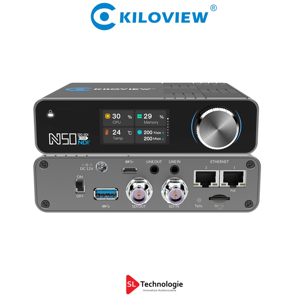 N50 Kiloview convertisseur bidirectionnel 12G-SDI/USB vers NDI