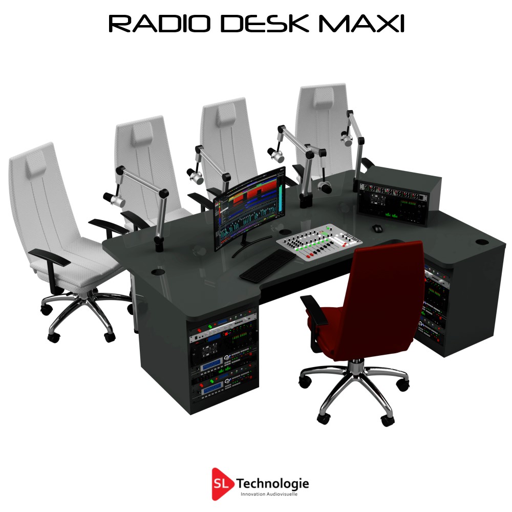 Mobilier Studio Radio WebRadio Podcast Vidéo DESK MAXI
