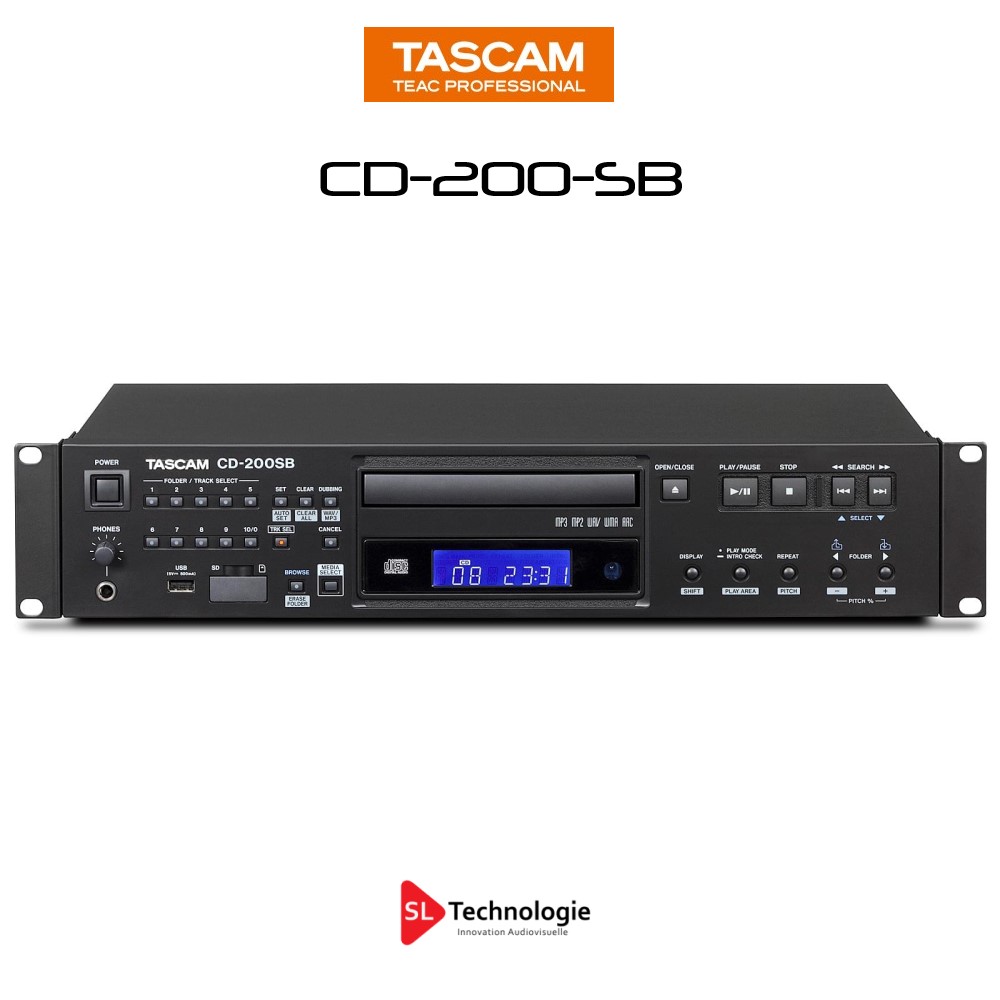 CD-200SB TASCAM Lecteur de CD / supports USB et SD
