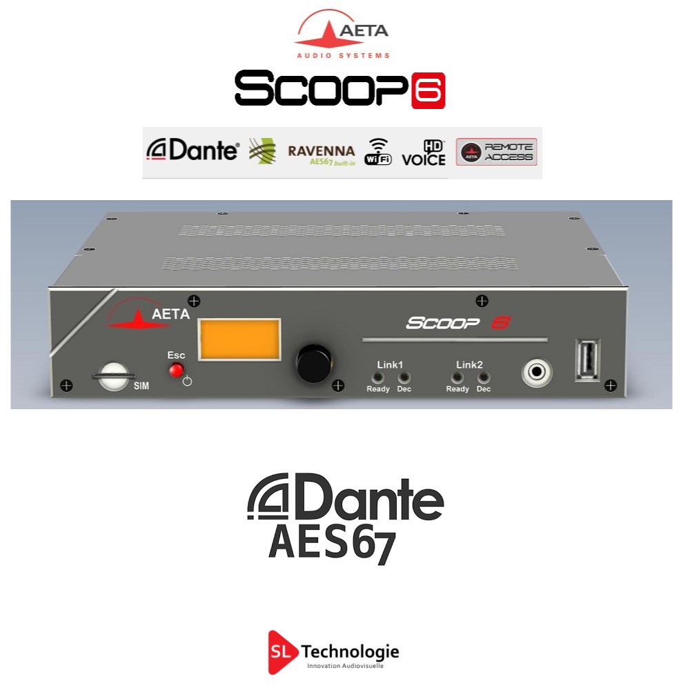 Scoop6 AETA Codec IP audio 2 canaux – DANTE & AES67