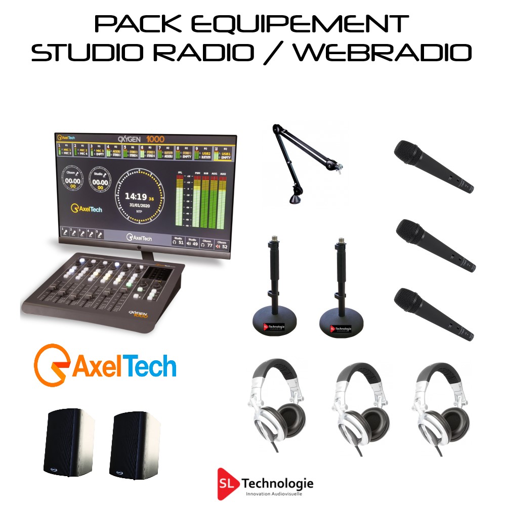 Pack Equipement Studio Radio / WebRadio 3 Micros