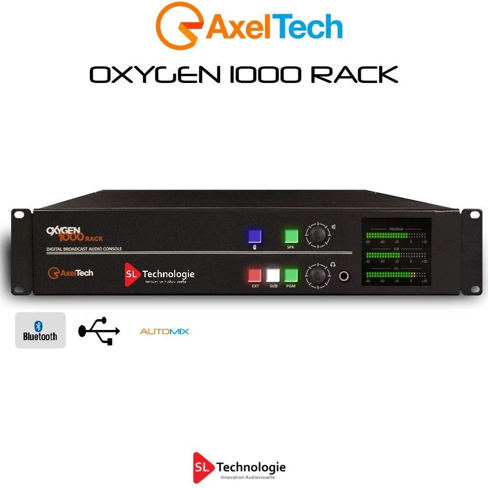 Oxygen 1000 Rack Axel Tech – Console Numérique de Radiodiffusion V.USB