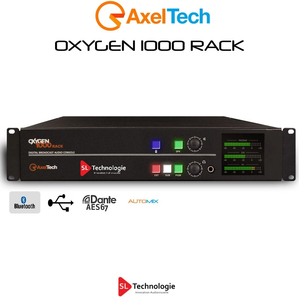 Oxygen 1000 Rack Axel Tech – Console Numérique de Radiodiffusion AES67 DANTE