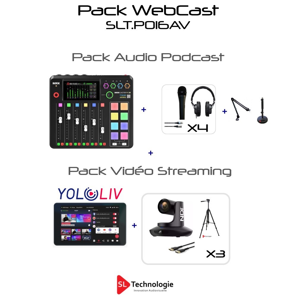 Pack WebCast YoloBox Pro 4 micros 3 caméras PTZ