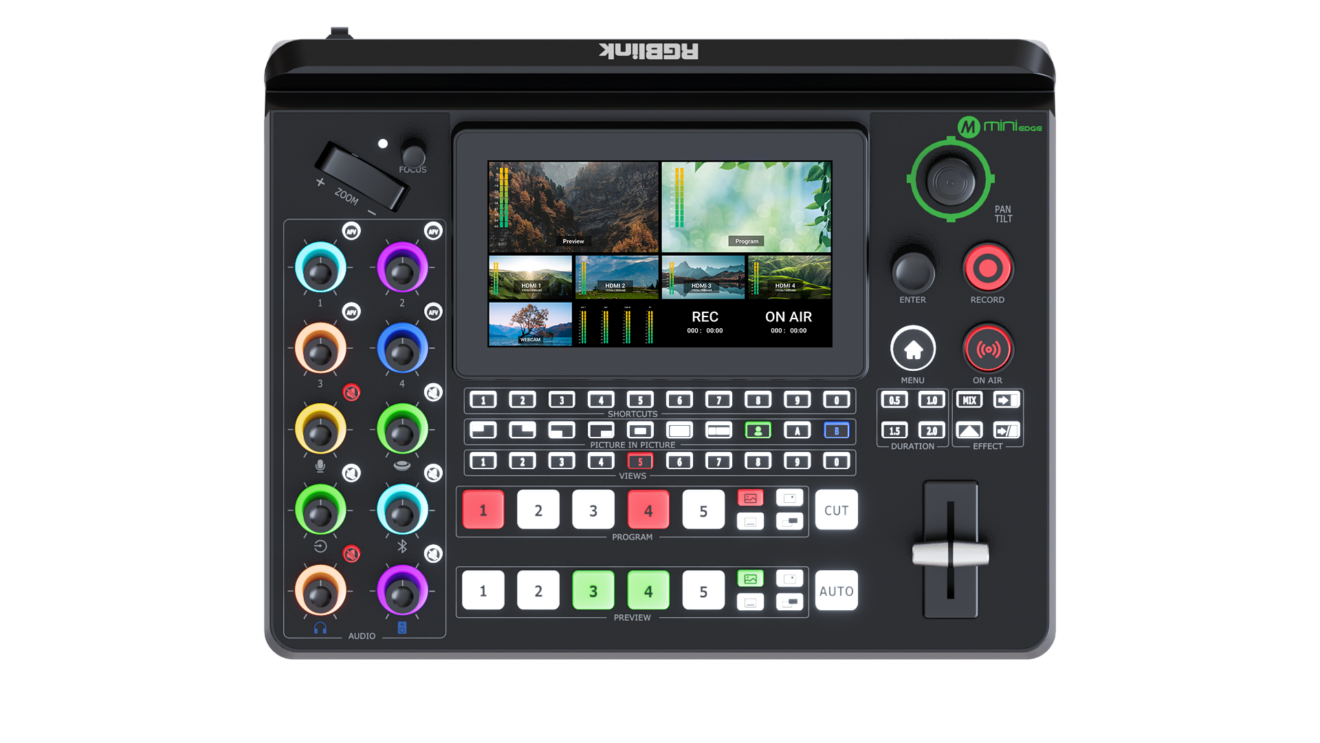 Bundle mini edge + 2 PTZ VUE CAMERA poe x20 RGBlink - SL Technologie